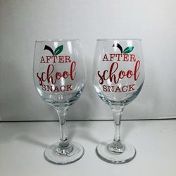 After School Snack Wine Glass
