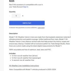 Tesla Original - All Weather Mat For Model Y