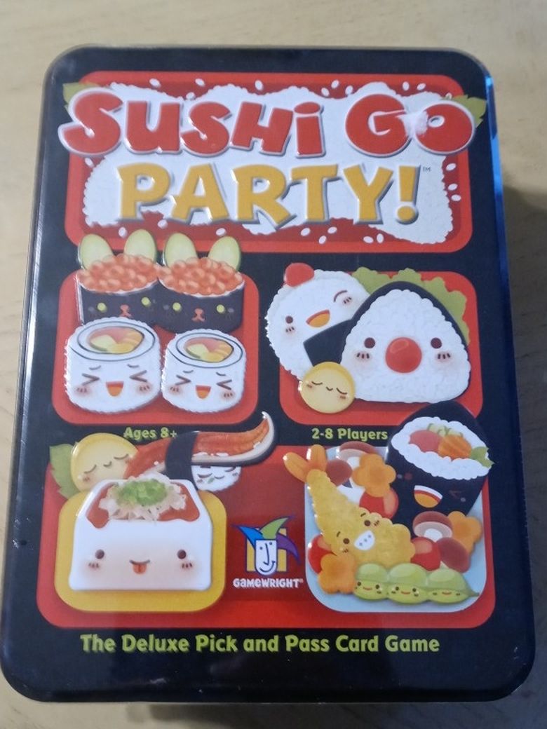 SUSHI GO PARTY! KIDS BOARD GAME METAL TIN GAMEWRIGHT 2016 RARE NEW SEALED 8+