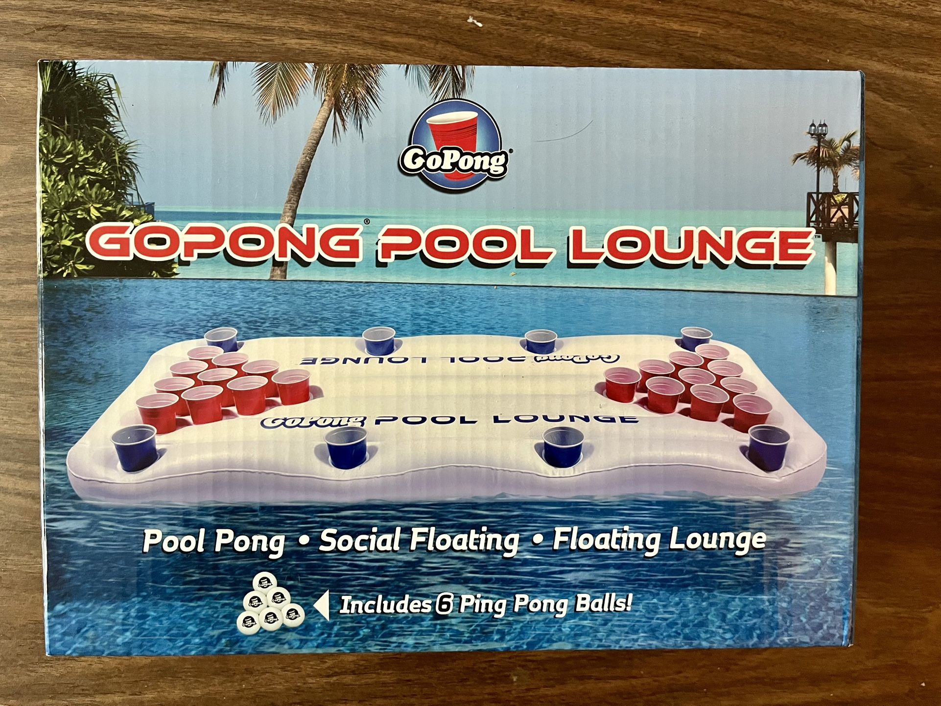 New-in-Box GoPong Pool Lounge Inflatable Beer Pong Table (6 Balls)
