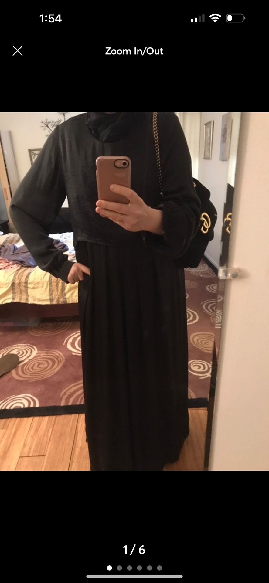 Beautiful silky black maxi dress One Size 