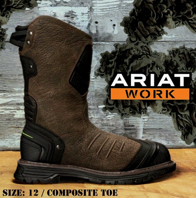 New ARIAT Catalyst VX Waterproof Square Toe Composite Toe Work Boots Botas Size: 12