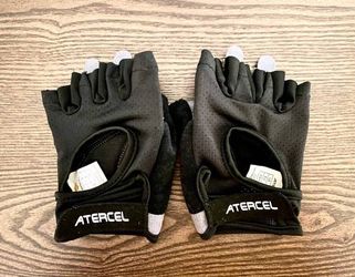 ATERCEL Weight Lifting Gloves Full Palm Protection Workout Black S