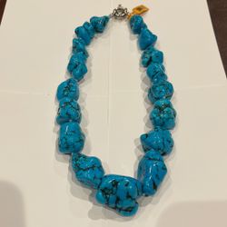 Brand New 20 " Turquoise Nugget Necklace