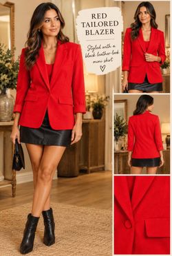 Red Tailored Blazer & Skirt Bundle