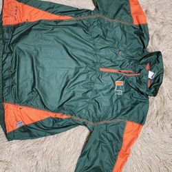 Female Nike Auburn Windbreaker. Sz Small. Green & Orange