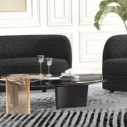 Brand New Black Modern Style Sofa & Loveseat 
