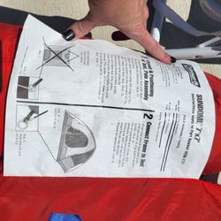 2 tents with foam sleeping mats