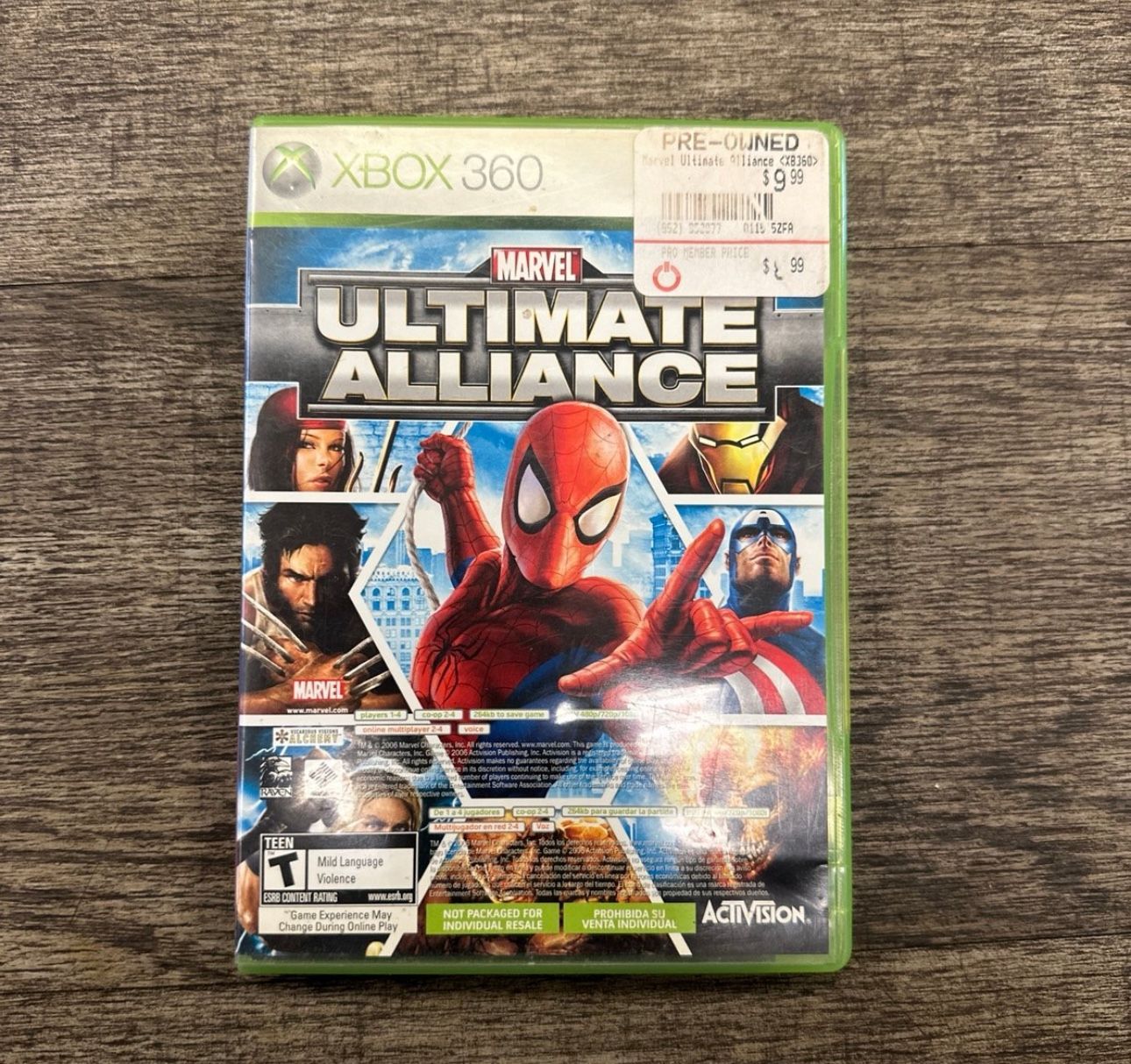Marvel: Ultimate Alliance (Microsoft Xbox 360, 2006) Complete With Manual