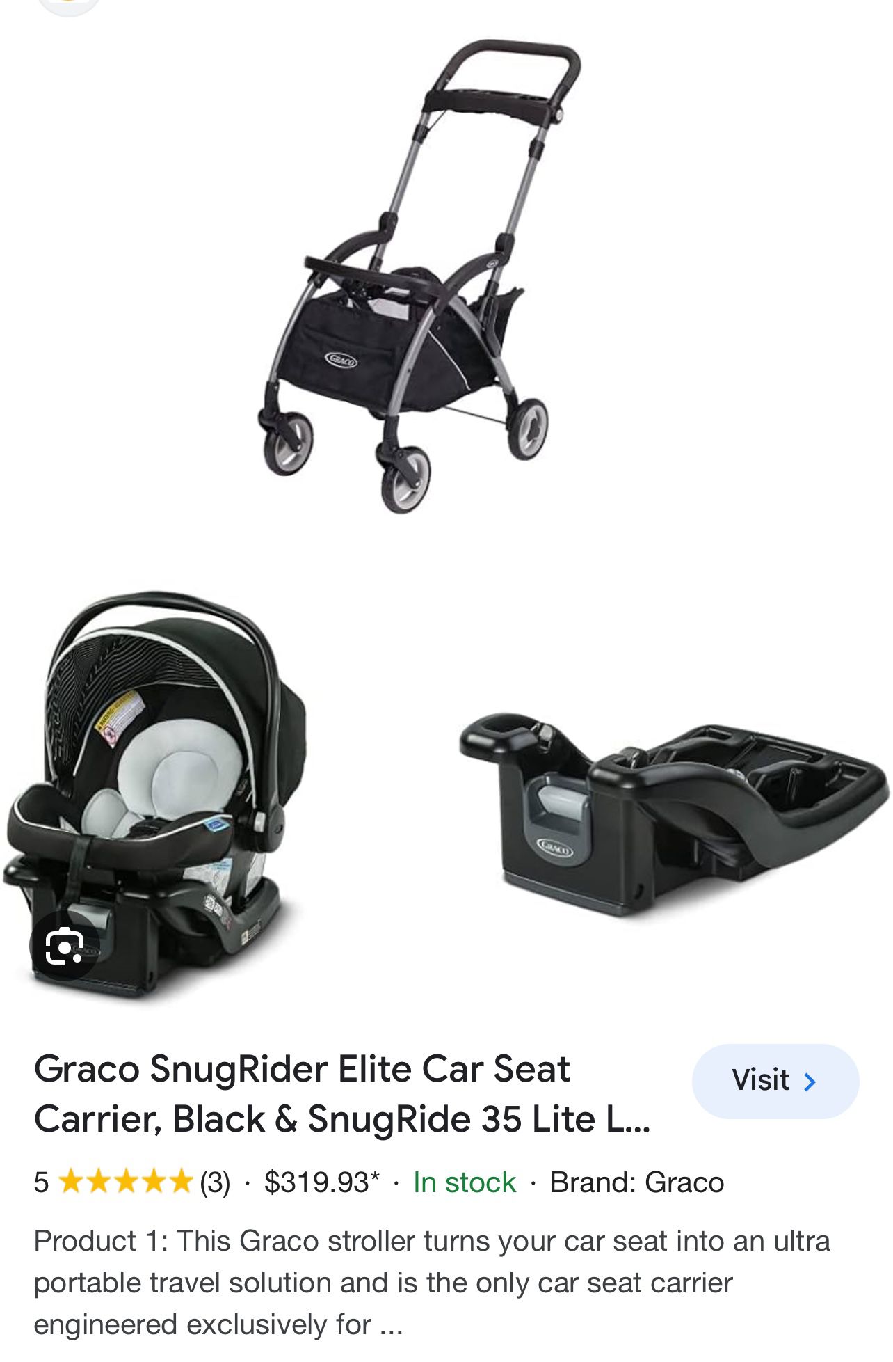 Graco Carseat/ Stroller  Set 