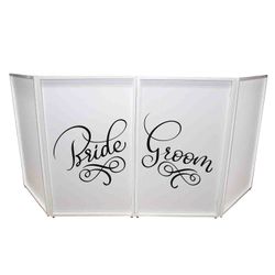 REPLACEMENT SCRIMS ProX XF-SBRGR20X2 Set of Two Bride and Groom Facade Enhancement Scrims - Black Script on White