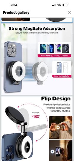 ULANZI LM19 Magnetic Selfie Light, LED Phone Rin