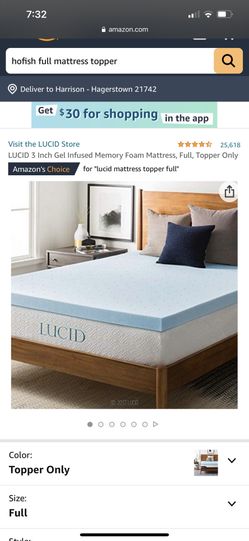 Full Size Memory Foam Mattress Topper