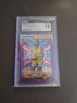 2024-25 Topps Chrome Bronny James Jr. Purple Geometric Refractor RC CGC 10