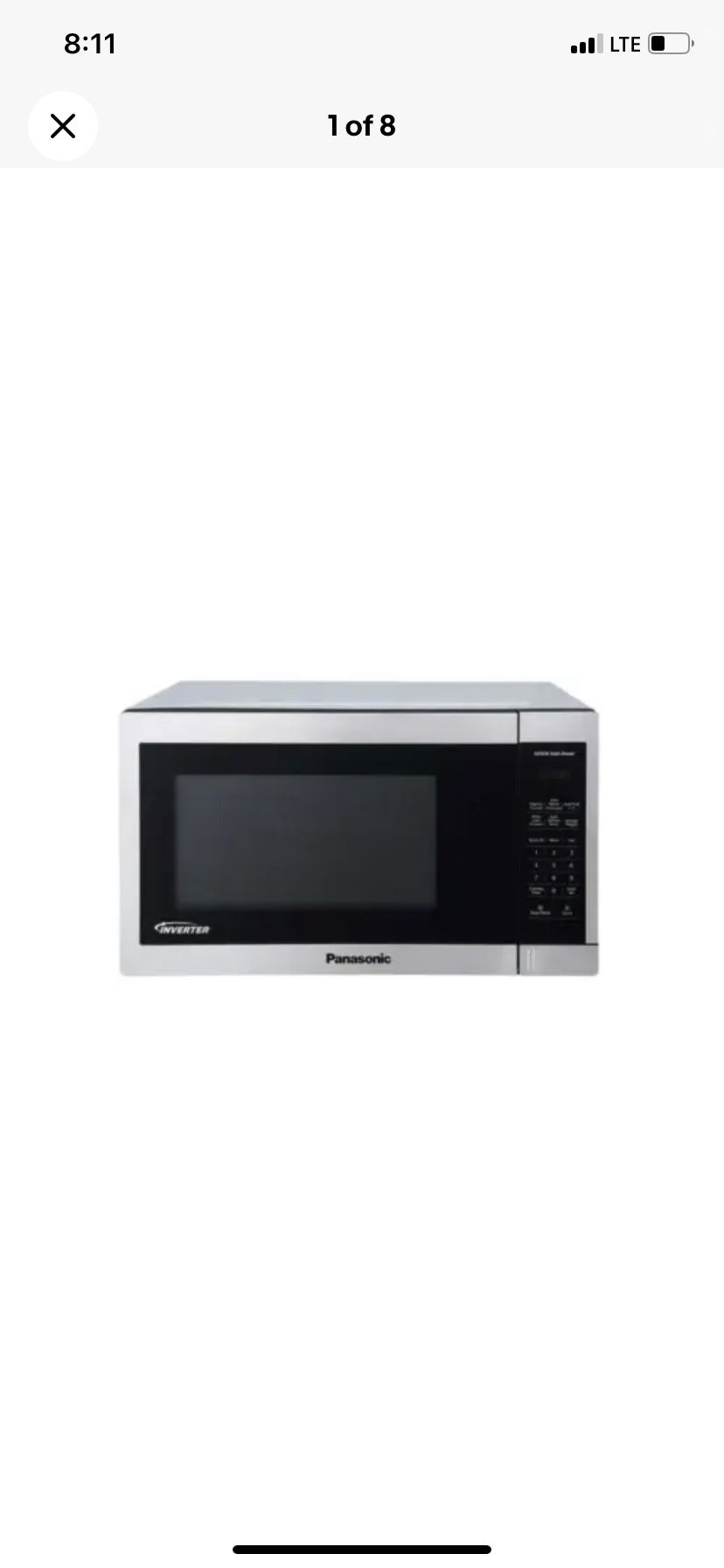 Panasonic 1.3Cu Ft 37L Stainless Steel Countertop Microwave Oven NN-SC668S