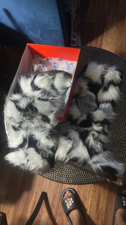 Black and white boots, size 8 us.