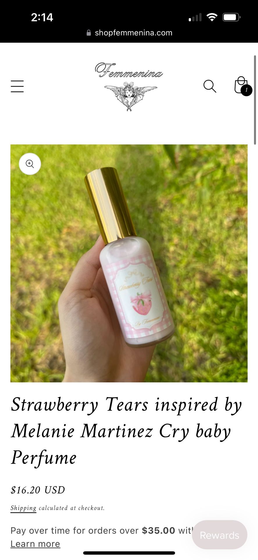 Femmenina Strawberry Tears Perfume inspired by Melanie Martinez Cry Baby Perfume 