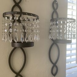 Wall Candle Holder Black And Clear 