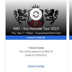 2 Rbd Tickets For Thursday $120 For Both 