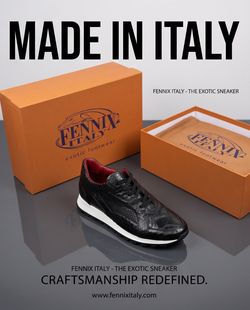 Fennix Italy sneaker black python/gator Oxford