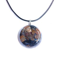 Dragon's blood Jasper orgonite pendant on black cord necklace unisex new handmade 