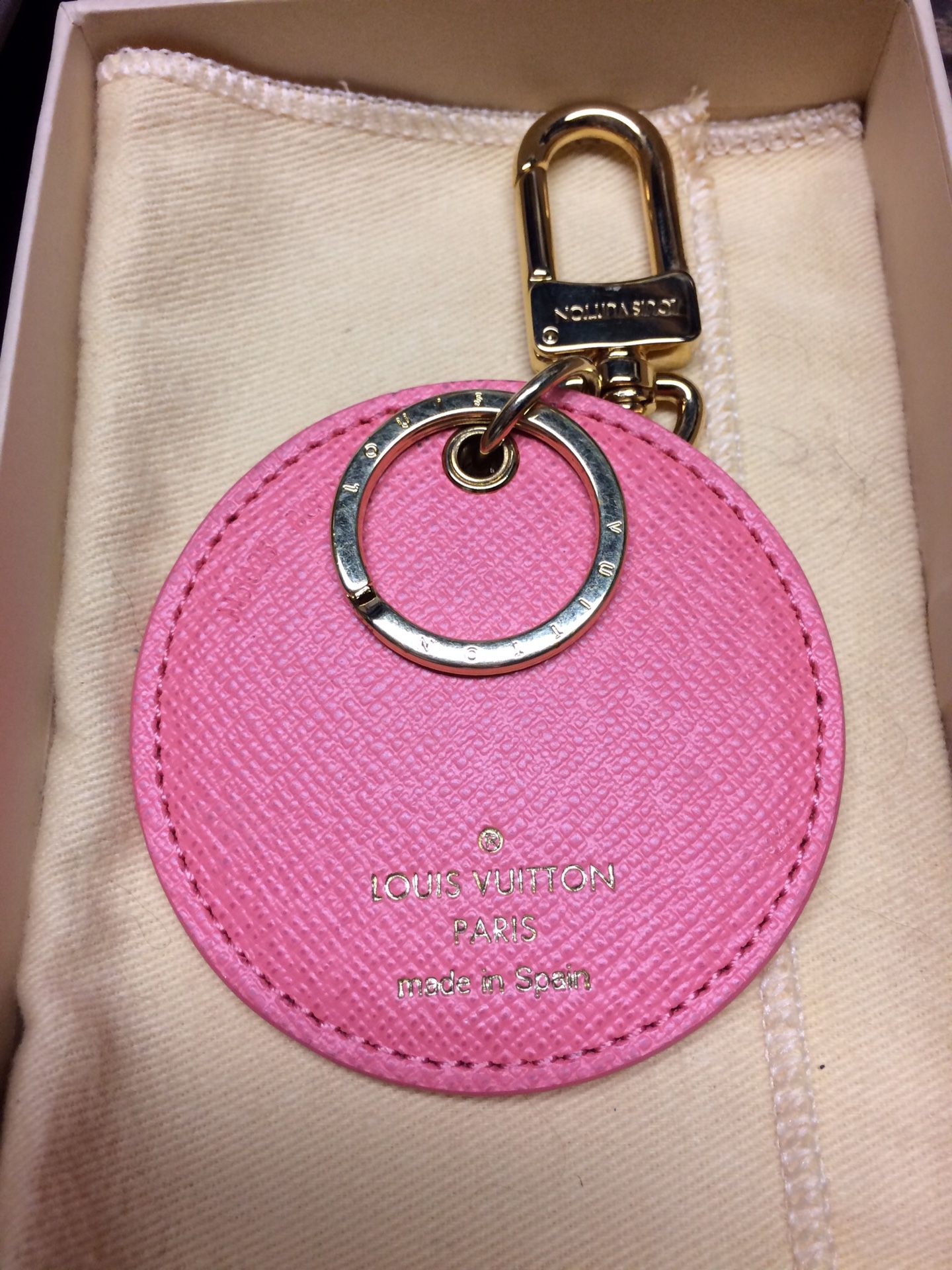 Louis Vuitton Brown/Pink/Blue Resin Logo Bag Charm/ Key Chain at