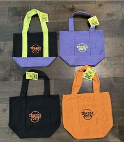 4 Trader Joe’s Mini Halloween tote bags