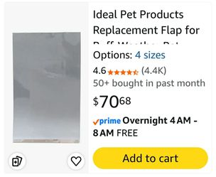 New Ideal Pet Products Replacement Flap for Ruff-Weather Pet Door, Super Large, 15" x 23.5" Flap Size
