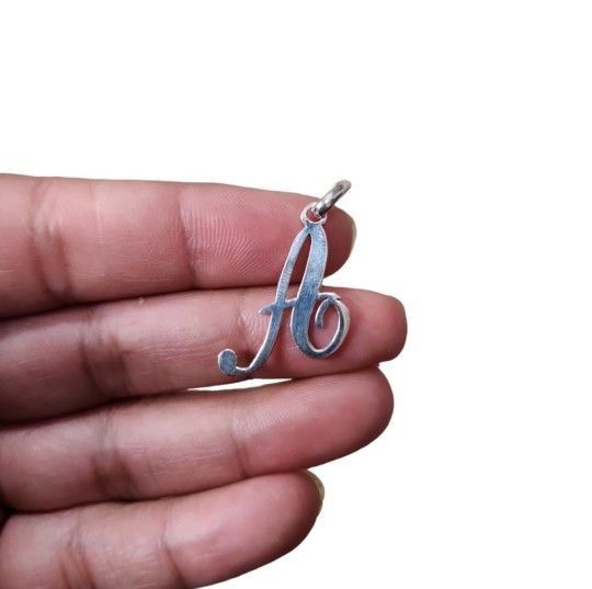 Vintage Silver Toned Monogram A Pendant