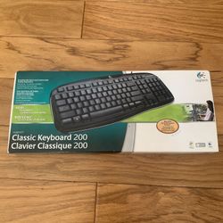 New Logitech Computer Classic Keyboard 200