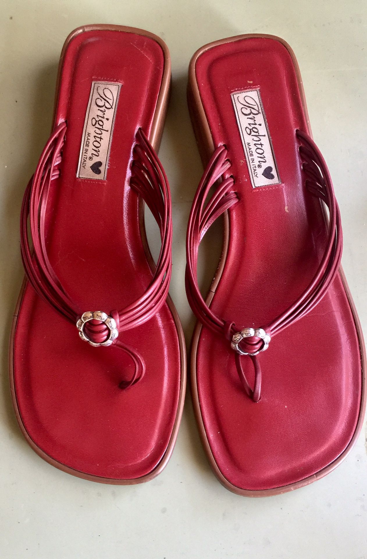 Brighton Red Leather Sandals 9.5