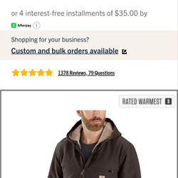 CARHARTT Men's Sherpa-Lined Jacket