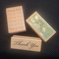 Wood stamp Thank You