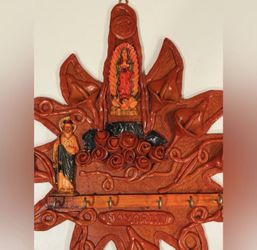 Original Vintage Calla Lily Antique Fine Art Virgin Mother Mary Jesus Christ 17”