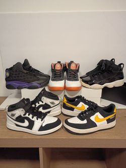 JORDAN LOT OF 5 PAIR OF SHOES - SIZE 1 & 2 YOUTH