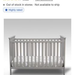 Delta Children Adley 3-in-1 Convertible Crib - Gray
