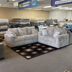 2 - PC SET LOVESEAT SOFA