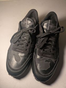 Valentino Garavani Rockrunner Mens Low Top Black Camouflage Sneaker