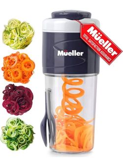 Brandnew  Spiralizer for Veggies, Salad Container for Lunch - All-In-One Food Prepper, Zucchini Noodle Maker, Vegetable Spiralizer, Comes with Fork, S