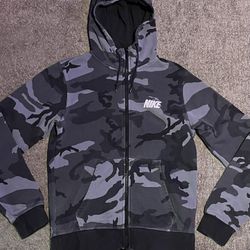 Nike grey black camo zip up hoodie Brand new, Size S, Nike swoosh