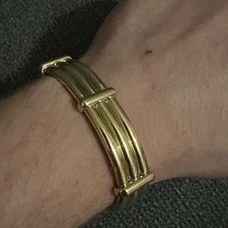 18k Solid Yellow Gold Rare Tiffany And Co Cuff Bracelet!