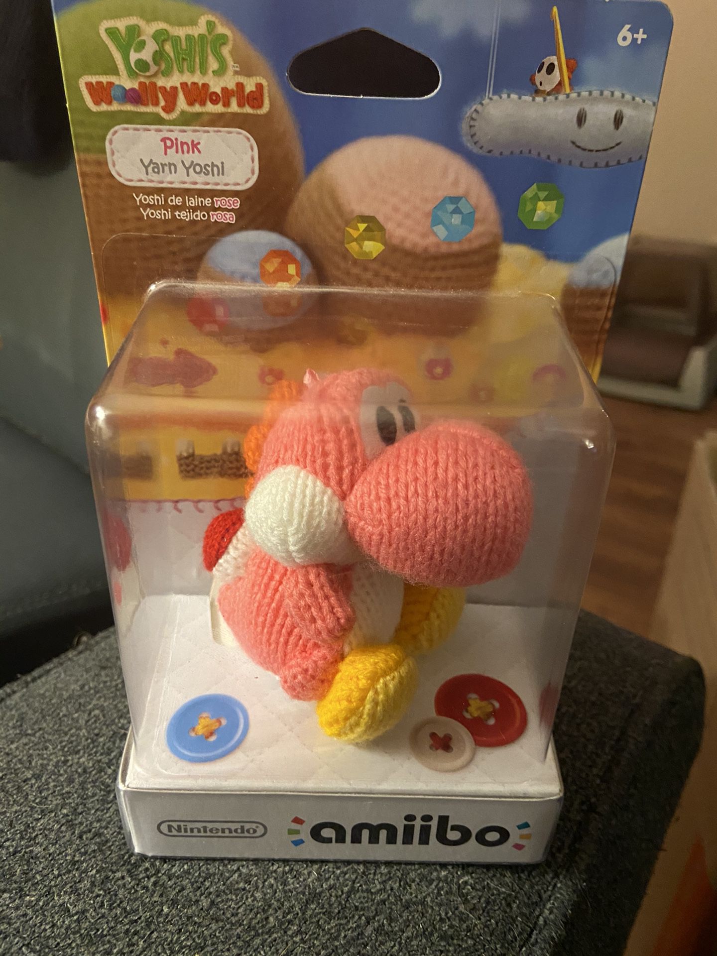 Nintendo Yoshis Wooly World pink yarn Yoshi Amiibo