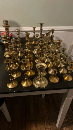 Set of 40 Gold Metal Taper Candle Holders – Perfect for Weddings & Events