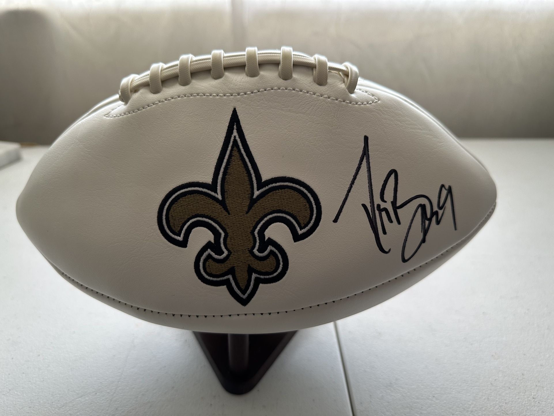 Drew Brees Signed New Orleans Saints Logo Autographed football w/COA - 654