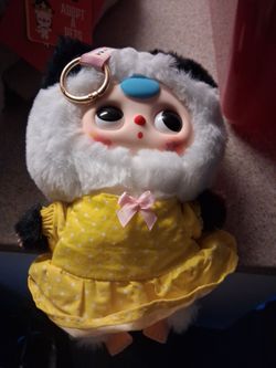 Panda Plush Doll with Yellow Polka Dot Dress