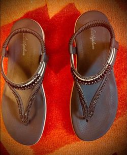 LITTLEPLUM black Beaded Thong sandals.Size: 9.5.