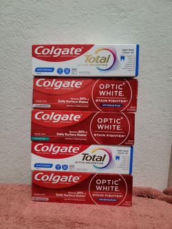 Sinco pastas colgates por $10