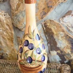 Italian Olive Ceramic Vase