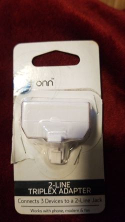 New! Onn 2 Line Triplex Adapter
