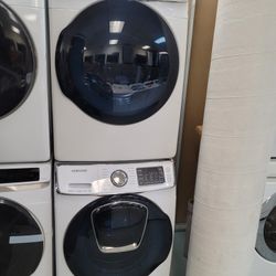 Samsung AddWash Front Loading Washer And Stackable Gas Dryer Set